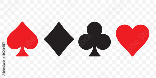 suite deck playing card white background.