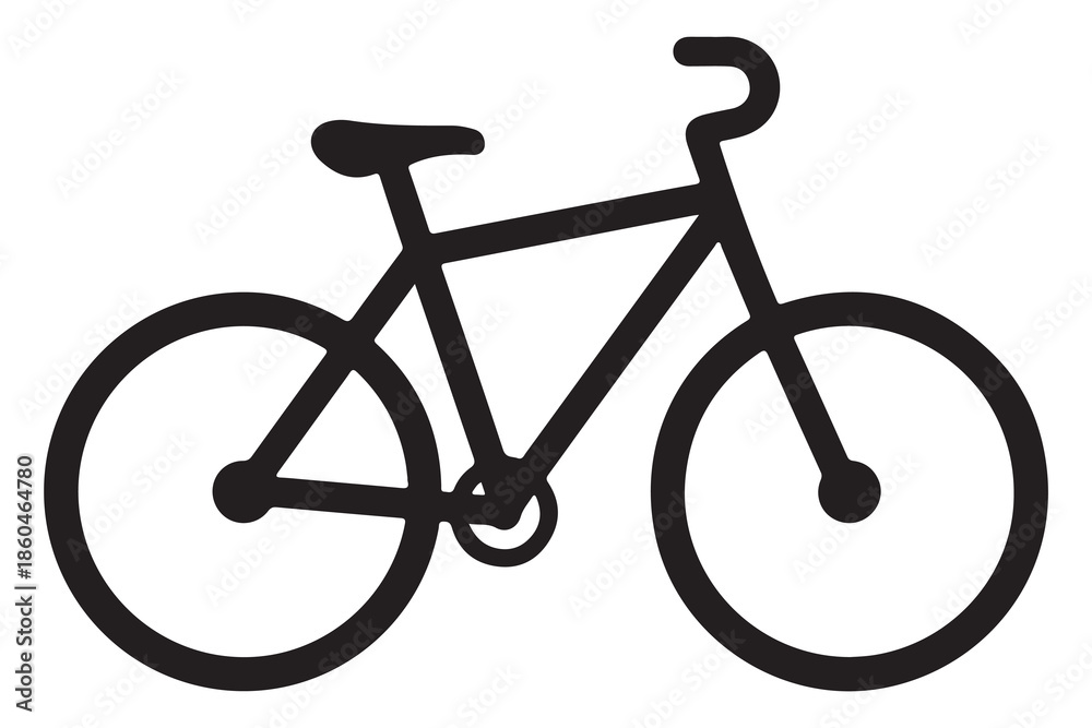 Fototapeta premium Bicycle silhouette icon on white background