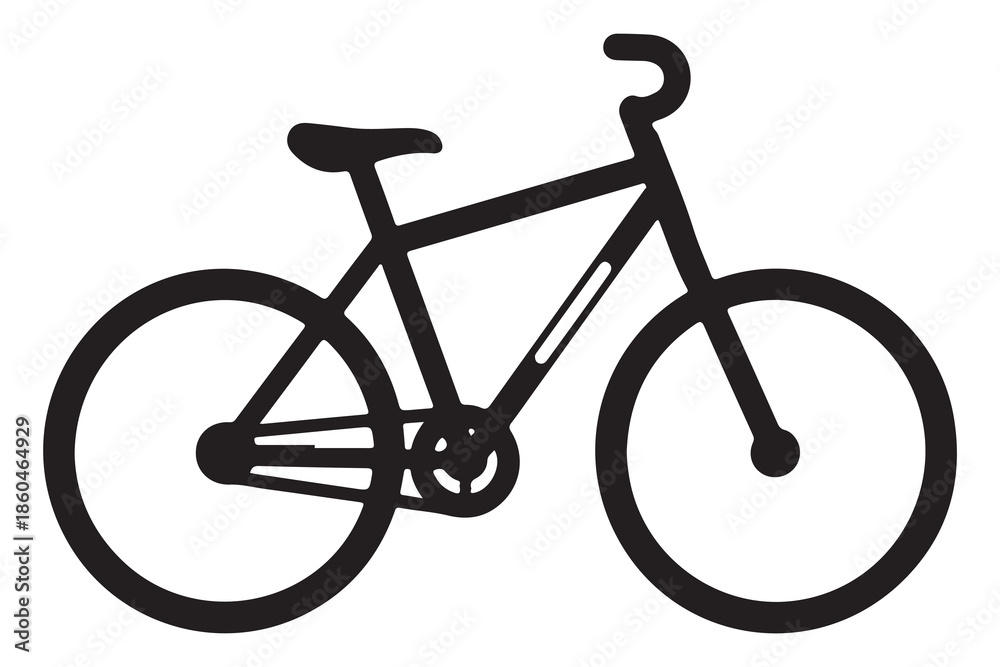 Fototapeta premium Bicycle silhouette icon on white background 