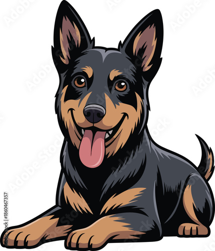  Cute cartoon a illustrator vector kelpie