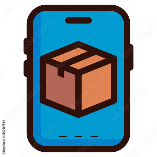 shipping package app icon illustration