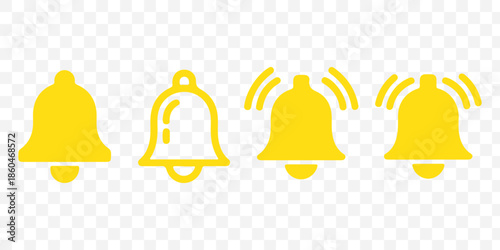 Notification bell icon set vector illustration.