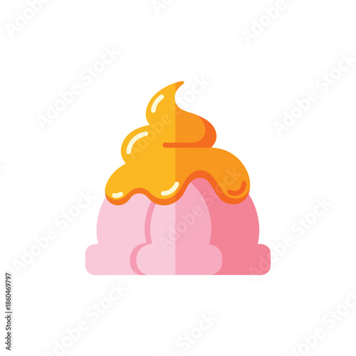 Pink Cotton Candy with Orange Swirl.