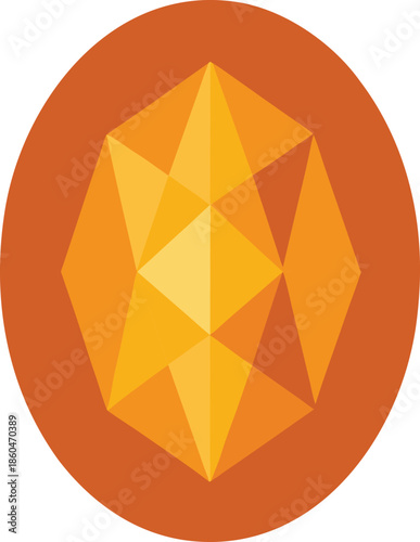 Polished Topaz Gemstone Oval On Transparent Background