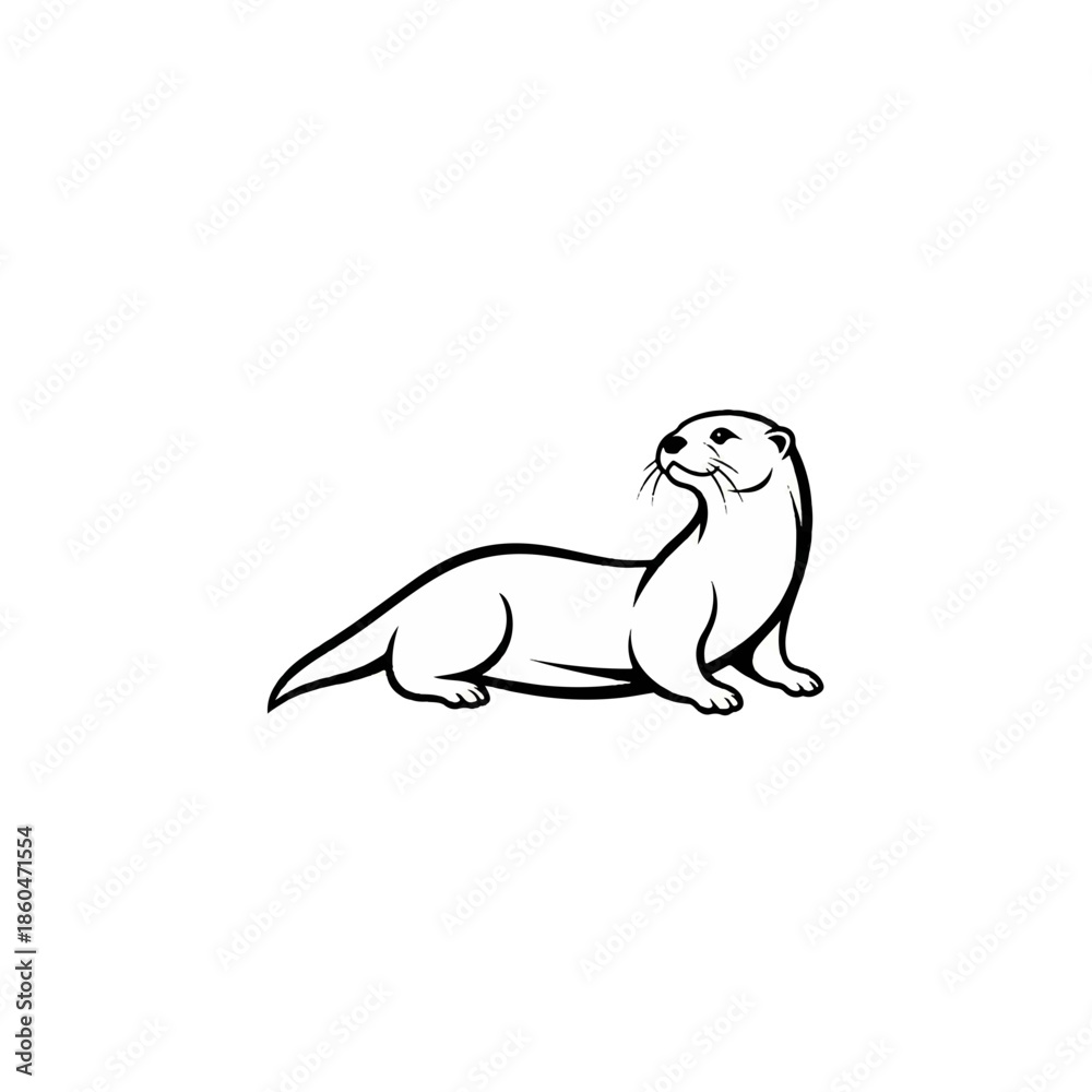 Fototapeta premium Otter Illustration - A Cute Animal Drawing