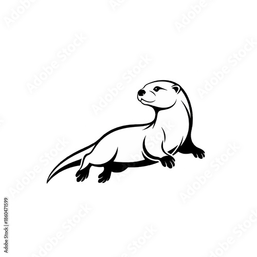 Graceful River Otter Wildlife Creature Illustration