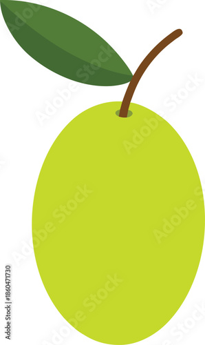 Ripe Olive Single Fruit On Transparent Background