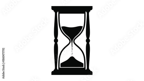 Hourglass Silhouette Time Management and Deadline Vector