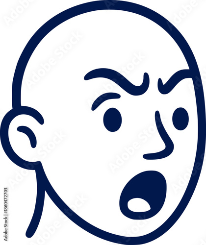 Design of angry expression simple draw