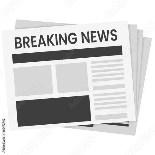 Breaking News: A concise stack of newspapers with the prominent headline Breaking News, conveying a sense of urgency and importance.