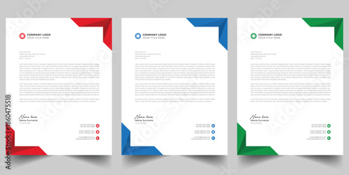 Modern Professional Letterhead Templates Set for Corporate Identity