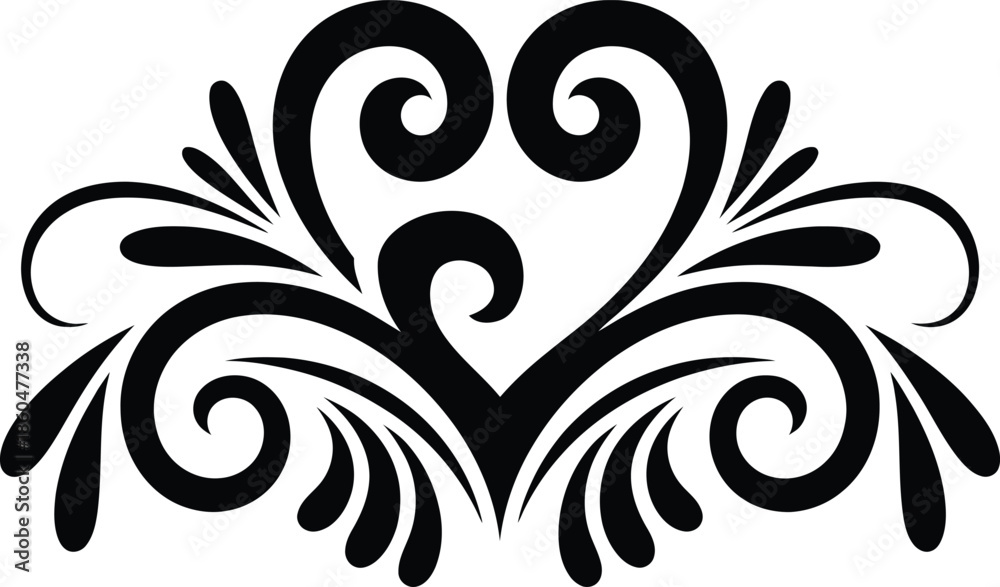 Fototapeta premium Elegant black and white scroll design