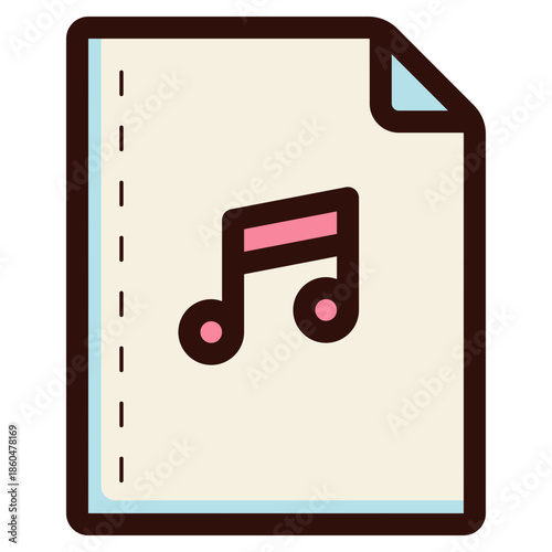 music song document file icon illustration