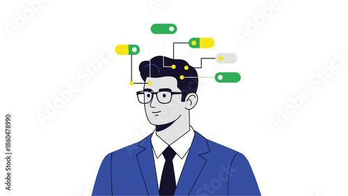 Businessman with innovative ideas and technology concepts