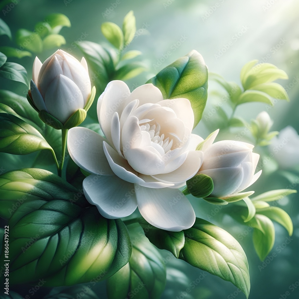 Fototapeta premium lotus flower on green background