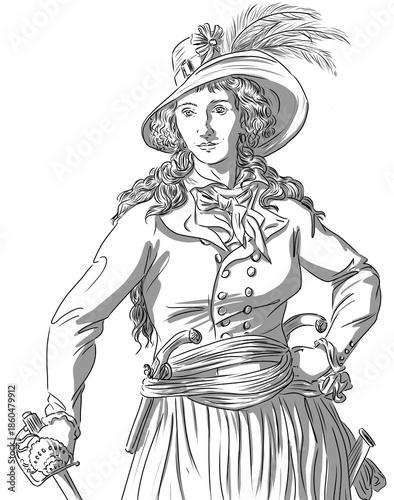 Φωτογραφία Theroigne de Méricourt, portrait of the french revolutionary woman and feminist