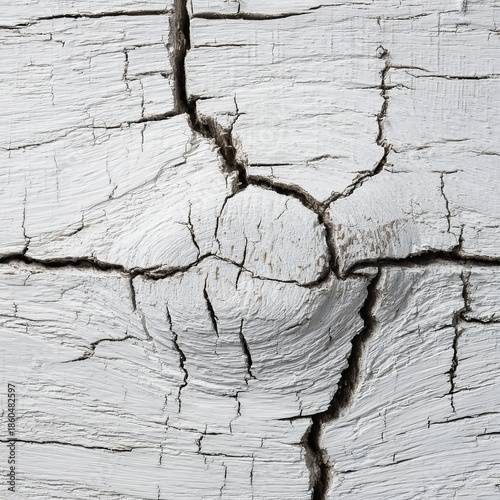 Aged White Wooden Texture with Cracks – Peeling Paint and Distressed Grain | Rustic Shabby Chic Background for Interior, Craft, and Creative Design Use