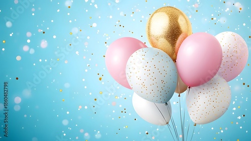 Luxury Balloon Bouquet with Gold Confetti Accents