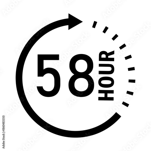 Fifty eight hour countdown timer icon