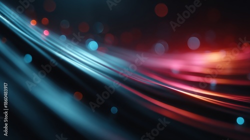 Abstract image of vibrant light trails, a dynamic and colorful display of technology