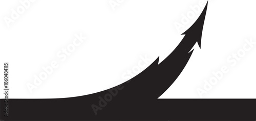 Sharp black arrow pointing upward