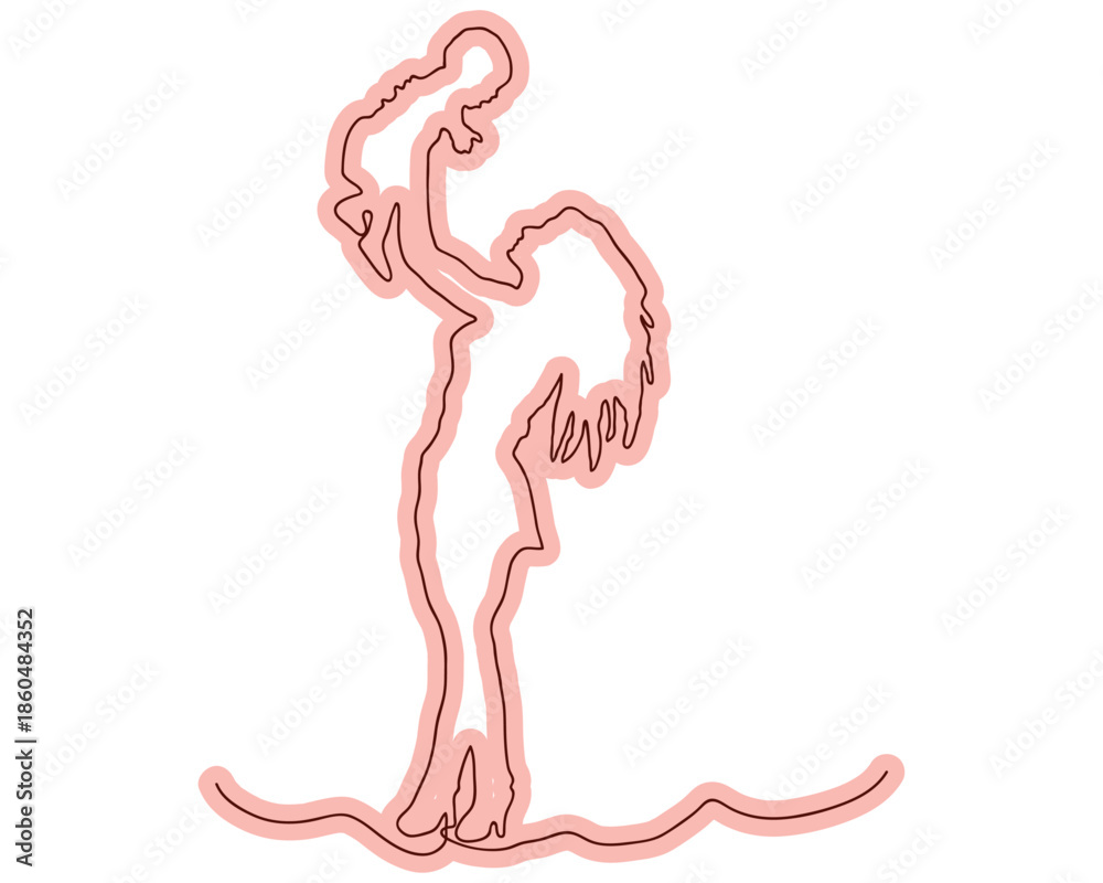 Fototapeta premium Abstract continuous line art illustration of a human figure in minimalist style. Perfect for modern posters, wall art, branding, creative design, and conceptual artwork.