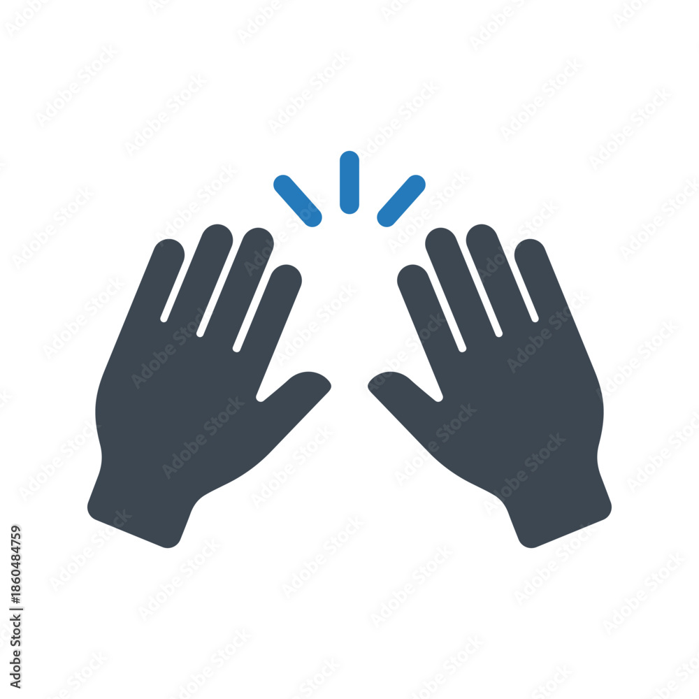 Obraz premium Raising hand gesture icon