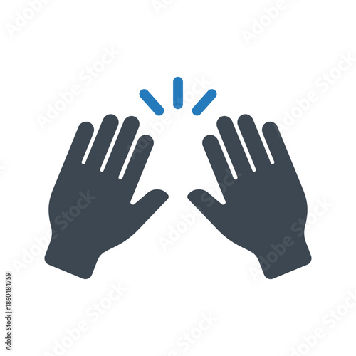 Raising hand gesture icon
