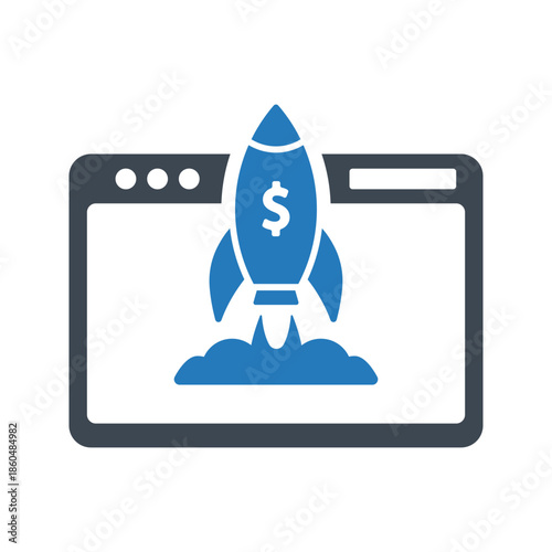 Website startup icon. Project launch icon