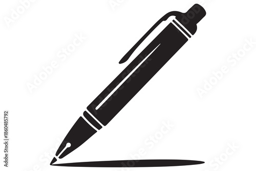 Pen silhouette icon for writing creativity and design concept
