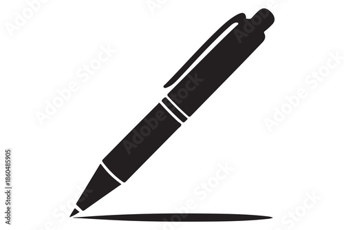 Pen silhouette icon for writing creativity and design concept
