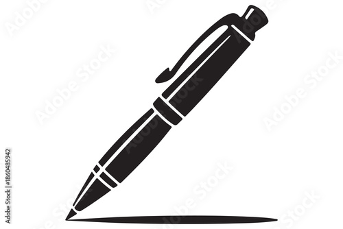 Pen silhouette icon for writing creativity and design concept
