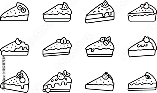 Minimal Food and Kitchen Line Art Icon Set, Grocery Cooking and Bakery Outline Icons Collection, Editable Black and White Vector Style Symbols for Apps, Websites, UI Design and Branding