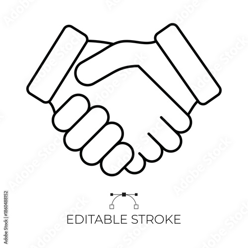 Wallpaper Mural Minimalist Handshake Icon - Editable Stroke vector stock illustration Torontodigital.ca