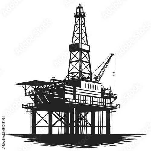 silhouette of oil pump