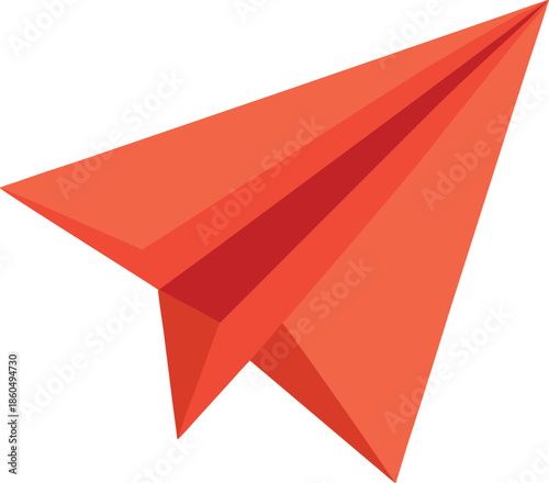 Folded Paper Airplane On Transparent Background
