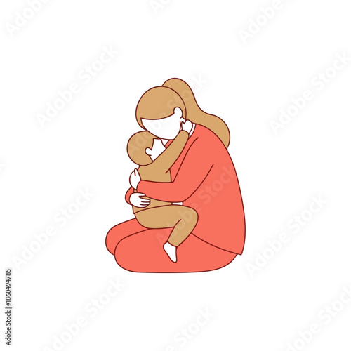 Warm embrace of a mother and child, symbolizing love, care, and strong family connection