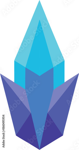 Jagged Crystal Shard Glowing On Transparent Background
