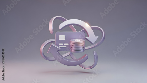 Modern 3D rendered metallic object design.