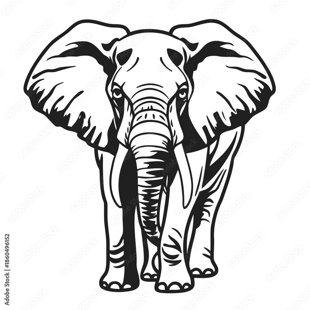 Fototapeta premium A striking black silhouette of an elephant a powerful wildlife icon