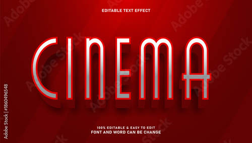 Red and Silver Cinematic 3D Editable Text Effect Style