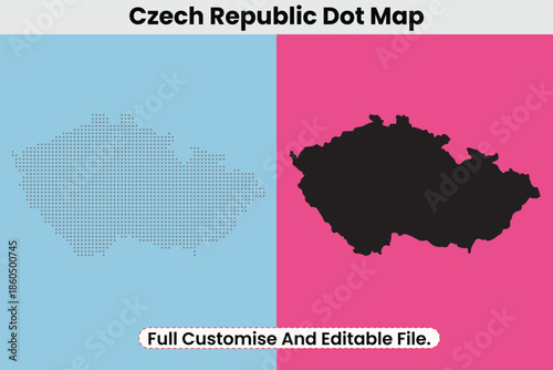 Czech Republic Dot Map Vector,
