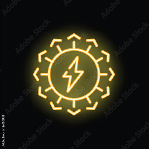 Neon sign representing a decentralized energy system, symbolizing a distributed power grid with multiple sources and connections