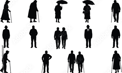 High Contrast Silhouette Illustration of Armed Private Security Guard and Kneeling Tactical Police Officer with Assault Rifle for Professional Protection