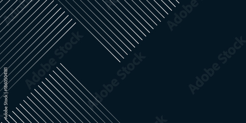 Dark abstract background with minimalist white striped decoration. Glowing striped design with empty space for text or a message.