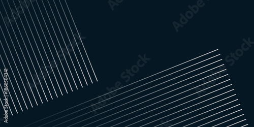 Dark abstract background with minimalist white striped decoration. Glowing striped design with empty space for text or a message. VOL. 3