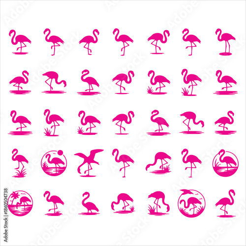 Flamingo Svg Bundle, Flamingo Silhouette