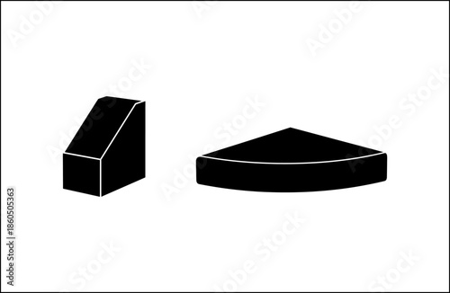 Minimalist 3D geometric shapes in black and white for design inspiration