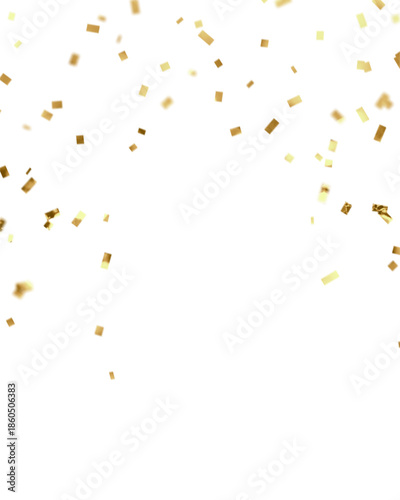 Confetti Rain: Gold confetti gracefully falls, creating a festive atmosphere, celebrating a momentous occasion with elegance and cheer.