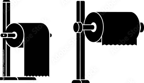 Two toilet paper holders with rolls for bathroom